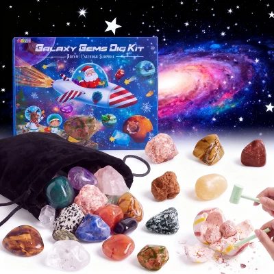 Joyfy 2026 Gemstone Digging Advent Calendar, 24 Pcs DIY Mining Excavation Kit