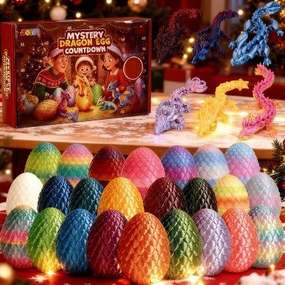 Joyfy 2026 Christmas Advent Calendar with 24 Pcs 3D Printed Dragon Eggs