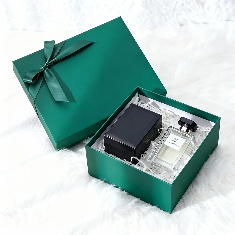Individuell Luxus Matt Green Falt Papier Box