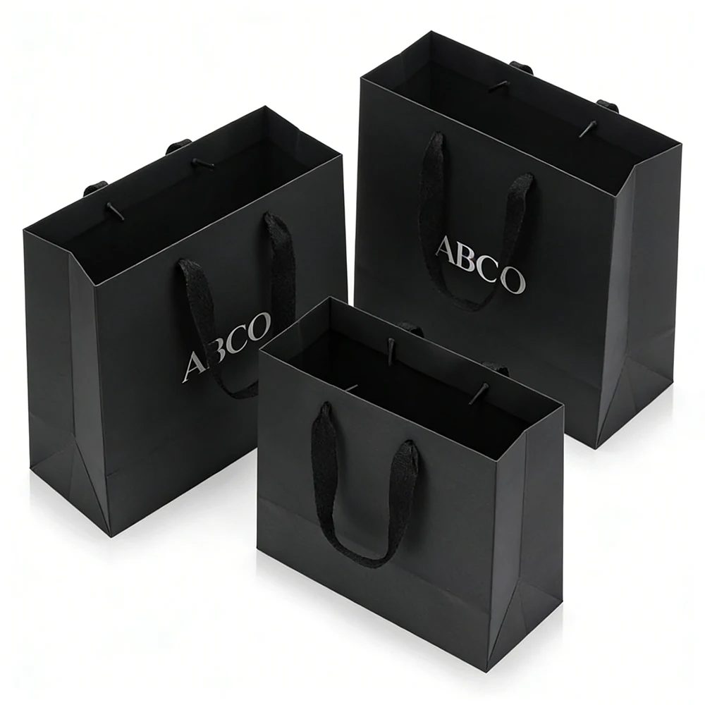 Luxus Schwarz Papier Shopping Bags