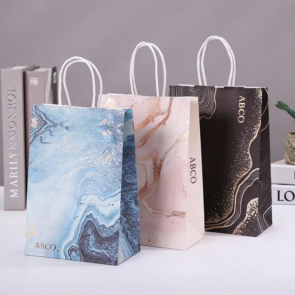 Marble Design Kraft Papier Cadeau Bags