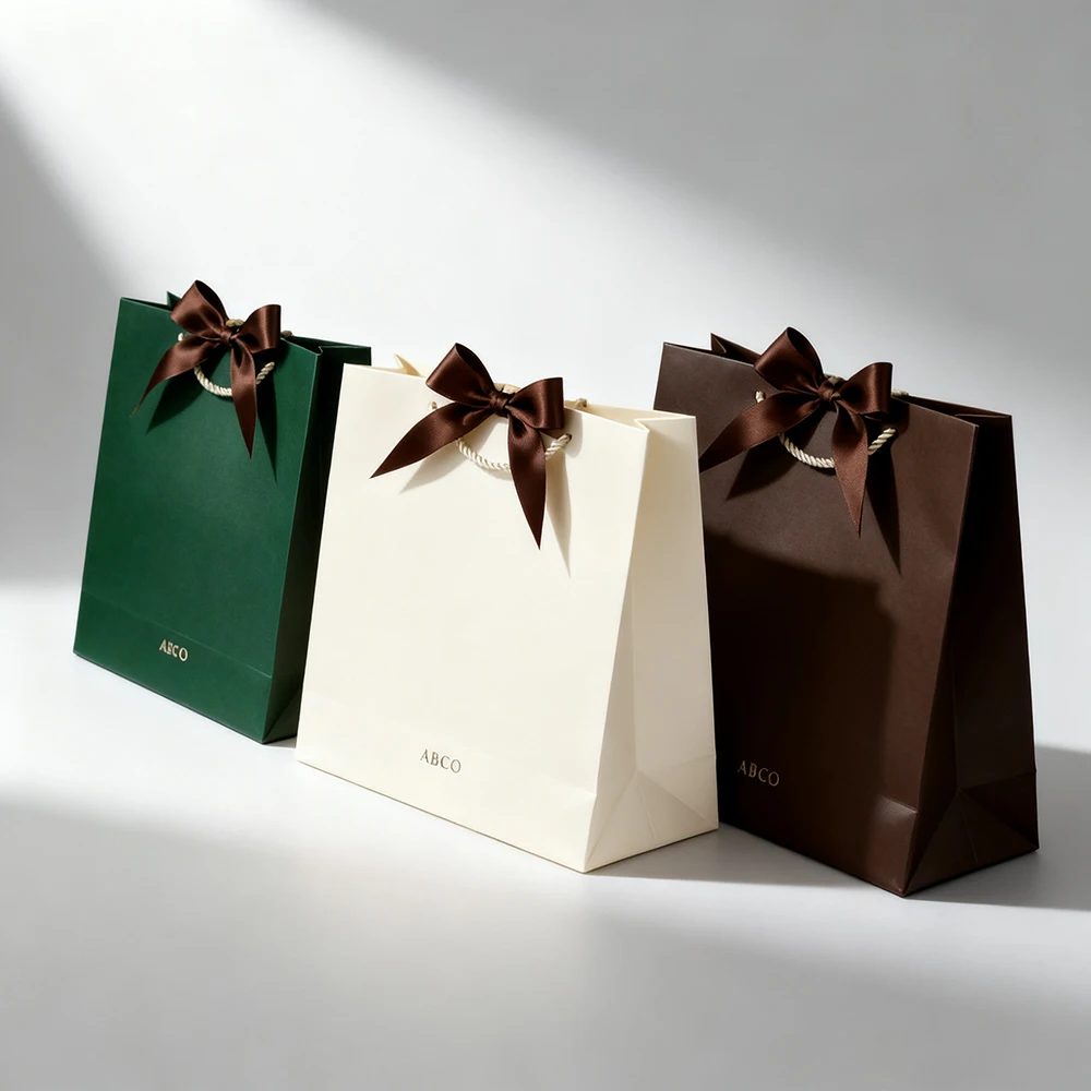 Luxus Klein Big Schwarz Papier Bags Individuell Bedruckt Logo Tasche