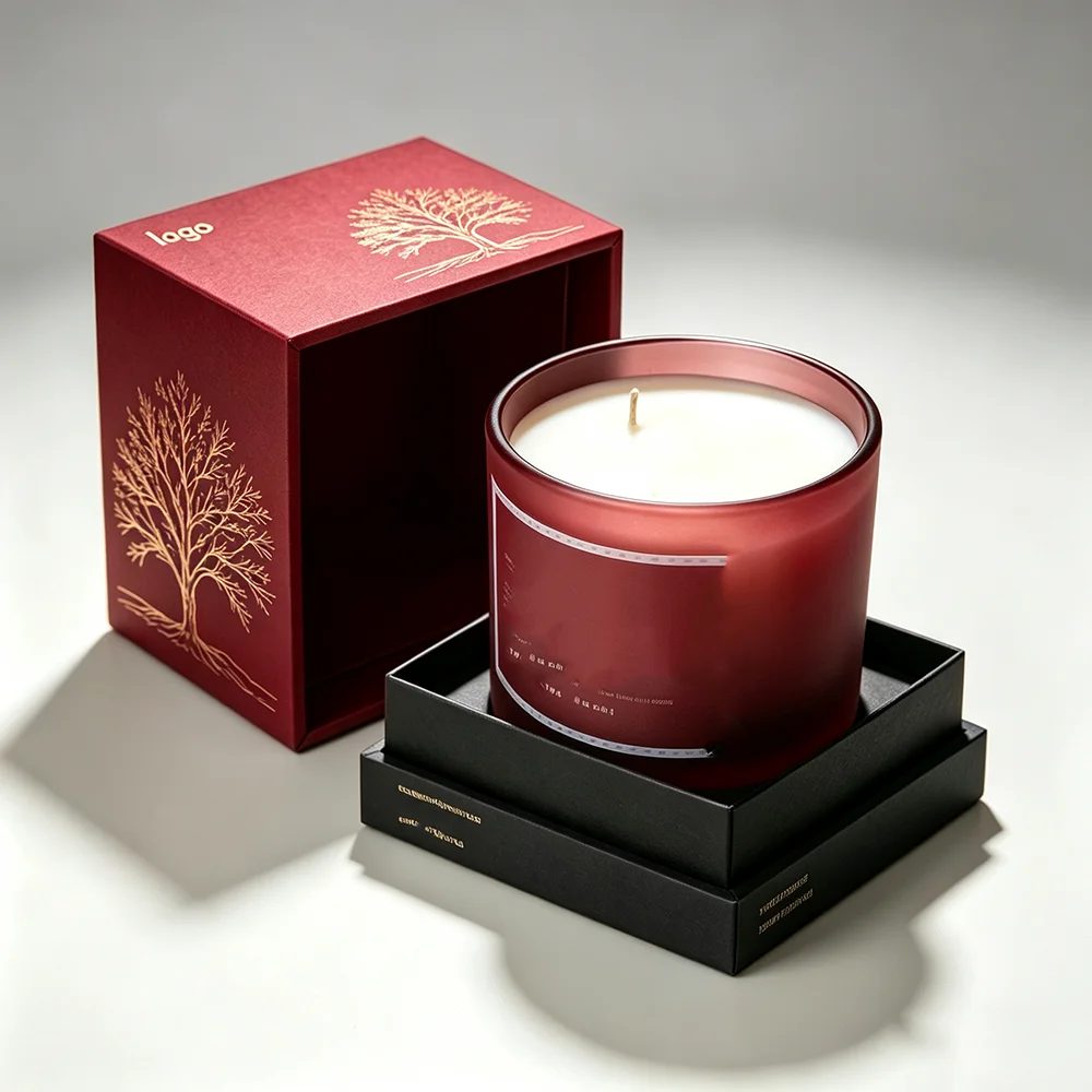 Logo Personnalisé Scented Candle Cadeau Folders Matt Lamination Luxe Paperboard
