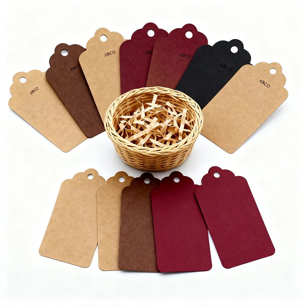 Noir Matt Étui Hangtag Woven Papier Tag Labels For Clothing