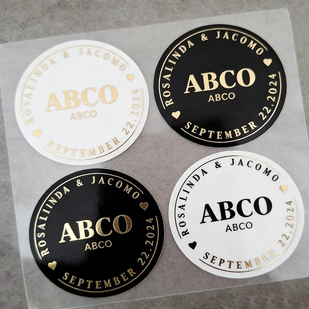 Abco Logo Personnalisé Stickers Clear Gloss Waterproof Imprimé Acrylic Emballage