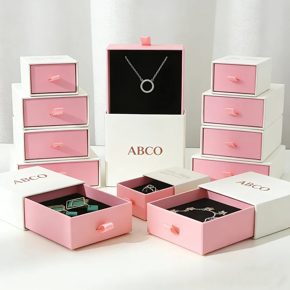 Papier Logo nach Maß Bedruckt Luxus Schubladen Geschenk Jewellery Schmuck Verpackung