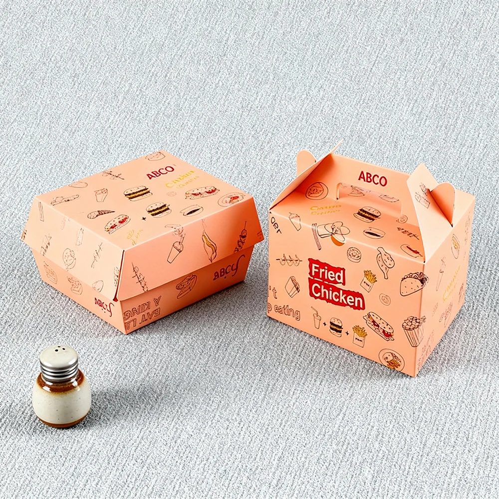Disposable Fast Food Papier Boxes-Pliant Snacks Emballage