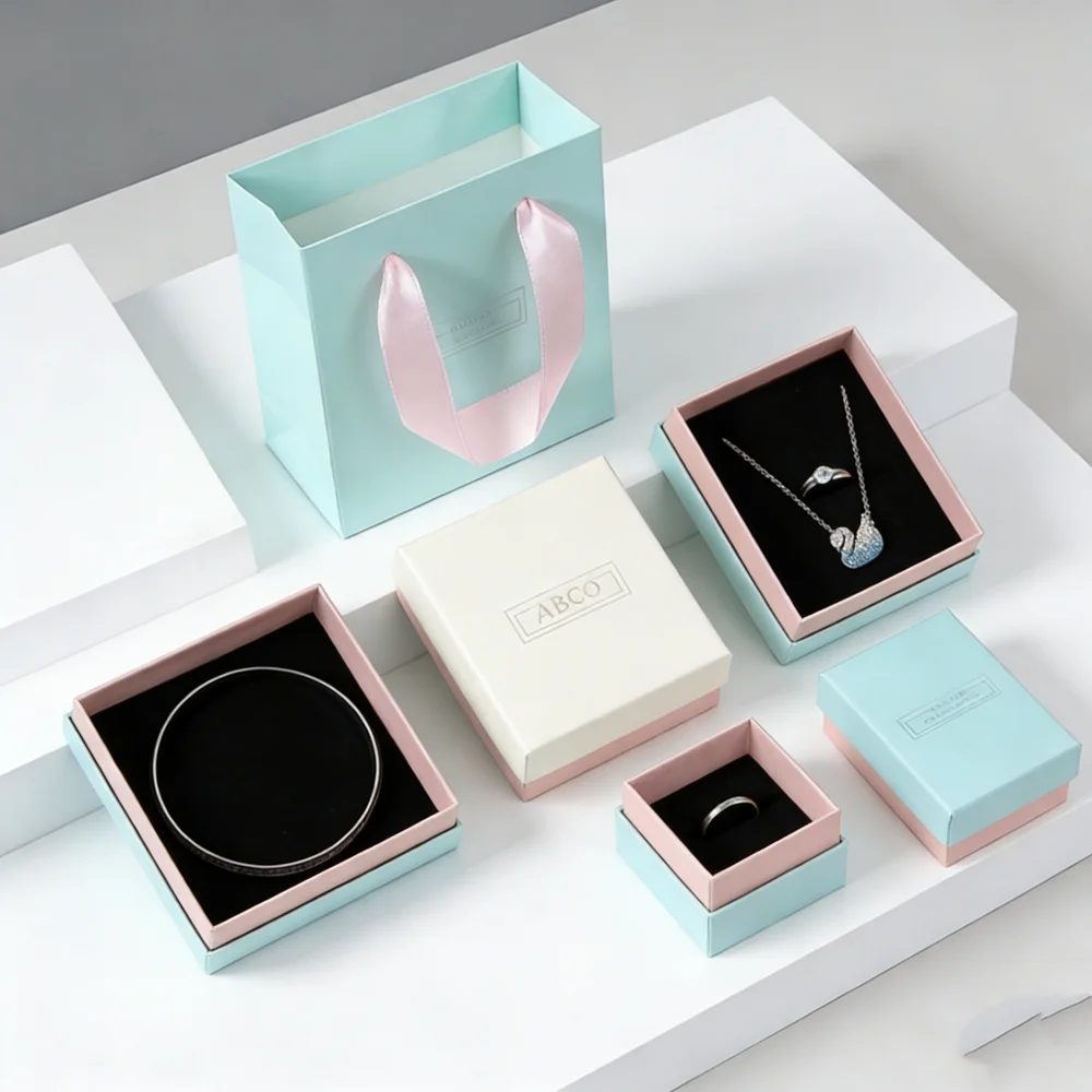 Jewelry Paper Box Necklace Tote Paper Bag Earrings Bracelet Packaging