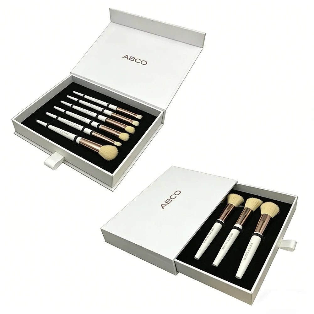 Logo nach Maß Luxus Kosmetik Makeup Brush Geschenk Schubladen Magnetisch Flip