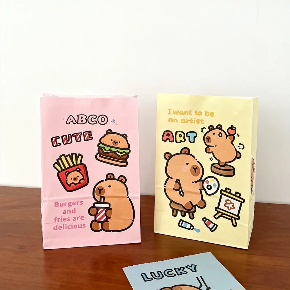Cute Capybara Series Kraft Papier Emballage Bags