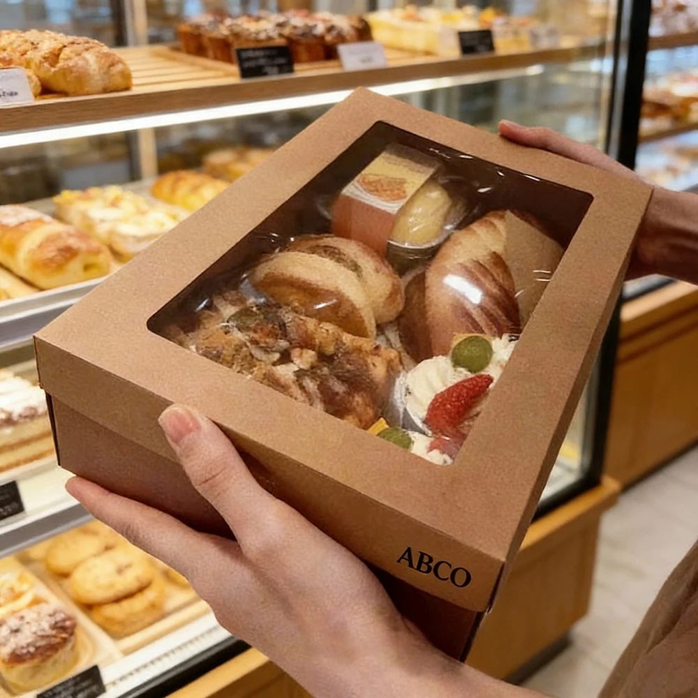 Grand Kraft Papier Picnic Boîte With Biscuit Cadeau Boxes