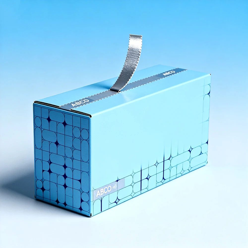 Packaging Logo Tear Strip Recycling Cardboard Closure E-commerce Corrugated Paper