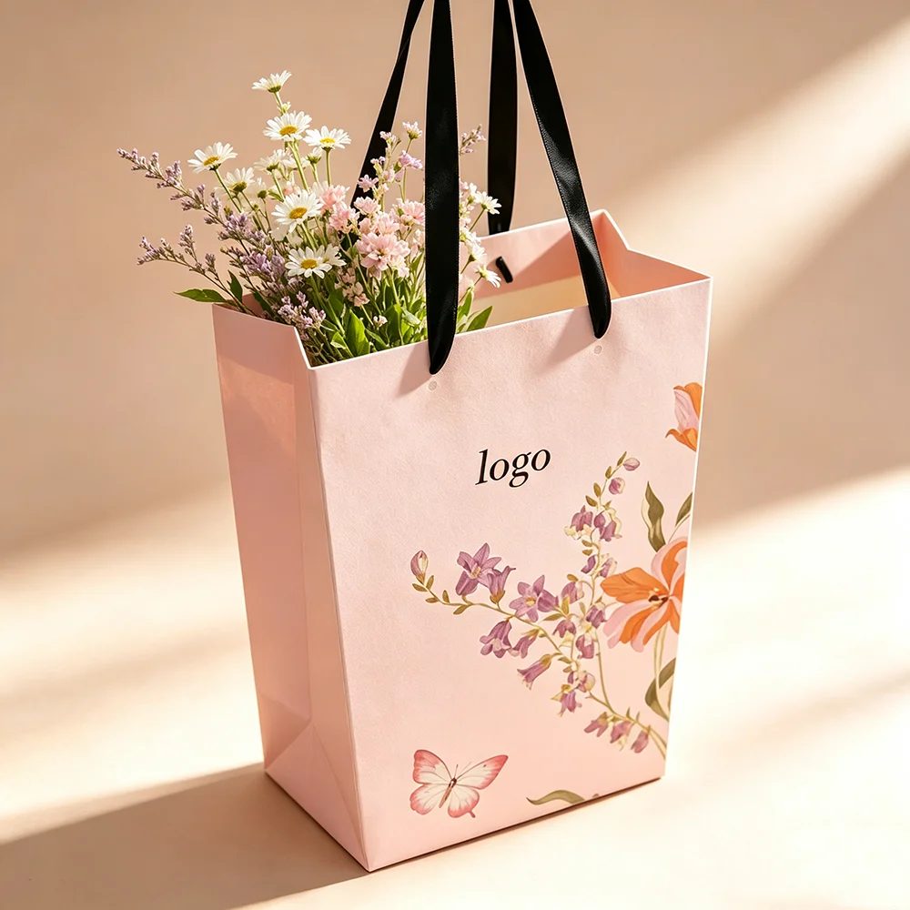 Valentine's Jour Cadeau Idea Handheld Flower Papier Arrangement Portable Boîte