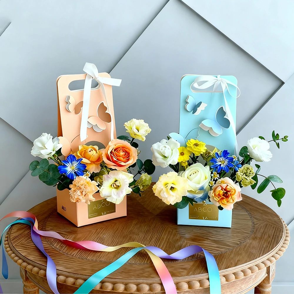 Personnalisé Elegant Handheld Flower Butterfly Boîtes d'Emballage