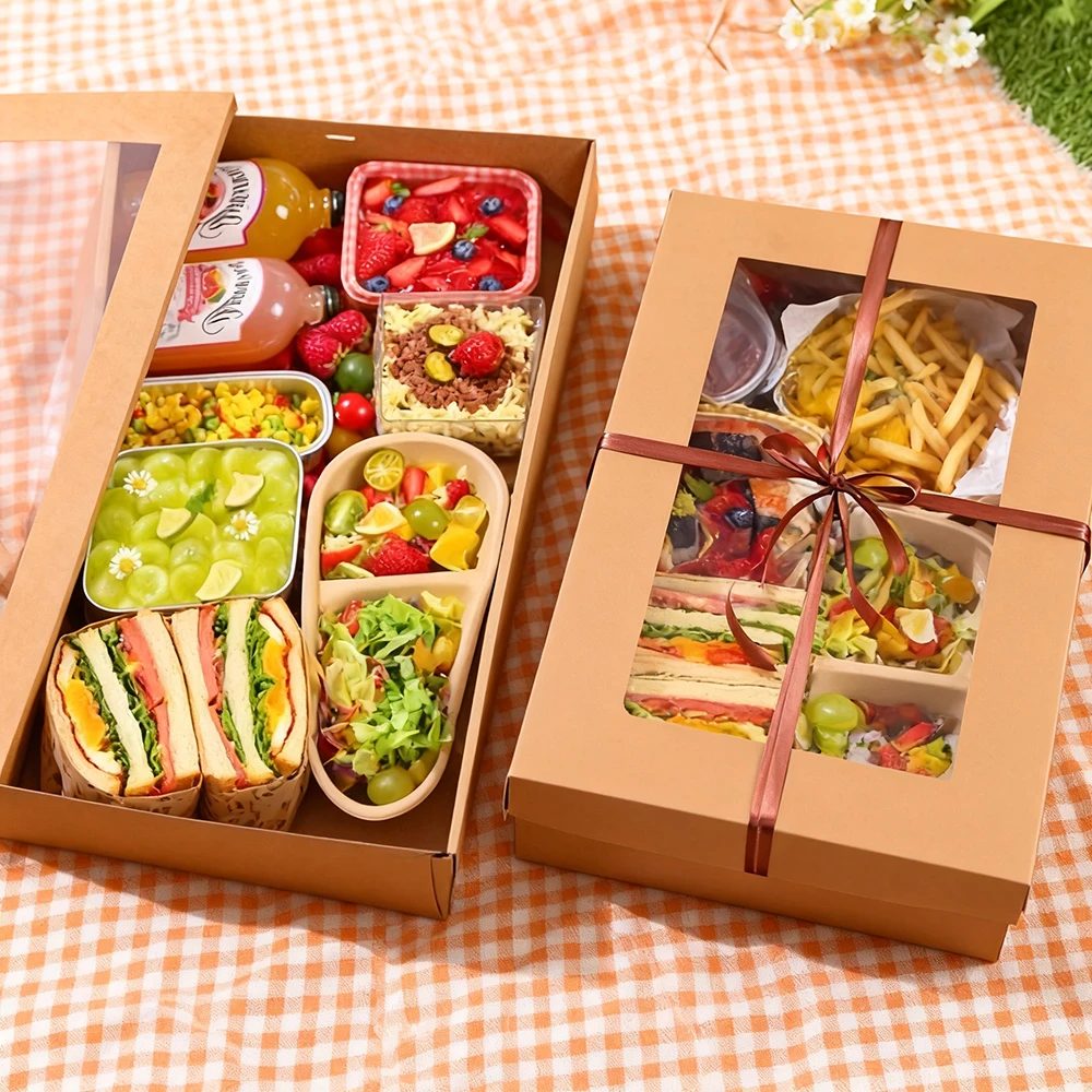 Factory Outlet Personnalisé Brown Kraft Étui Take Away Papier Boîte