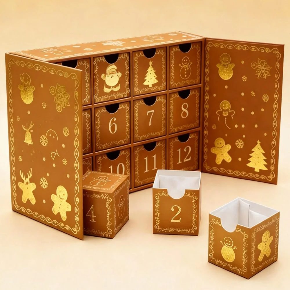 Individuell Luxus Karton Papier Adventskalender Beauty Kosmetik Verpackung