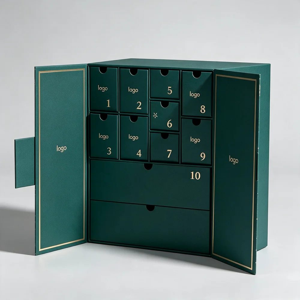 Premium Individuell Embossed Luxus Starr Karton Advent Weihnachten Calendar