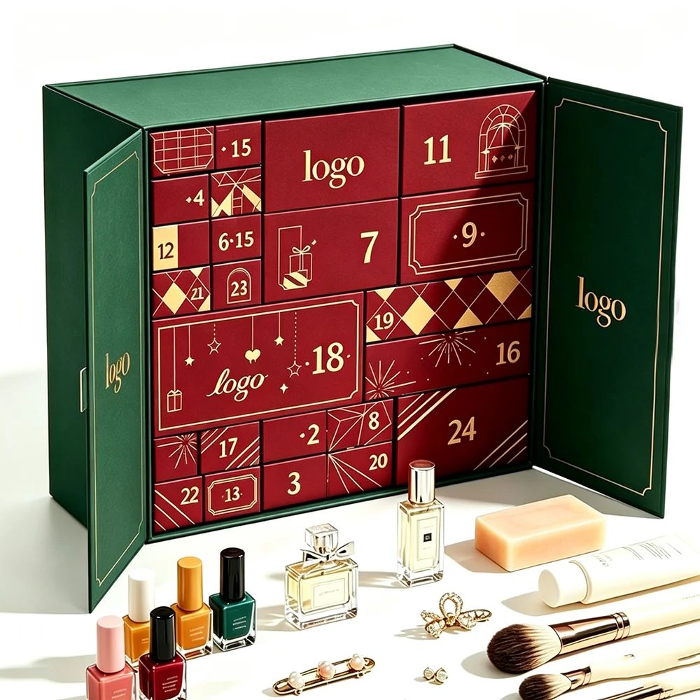 Logo nach Maß High-end Weihnachten Adventskalender Stülpschachtel