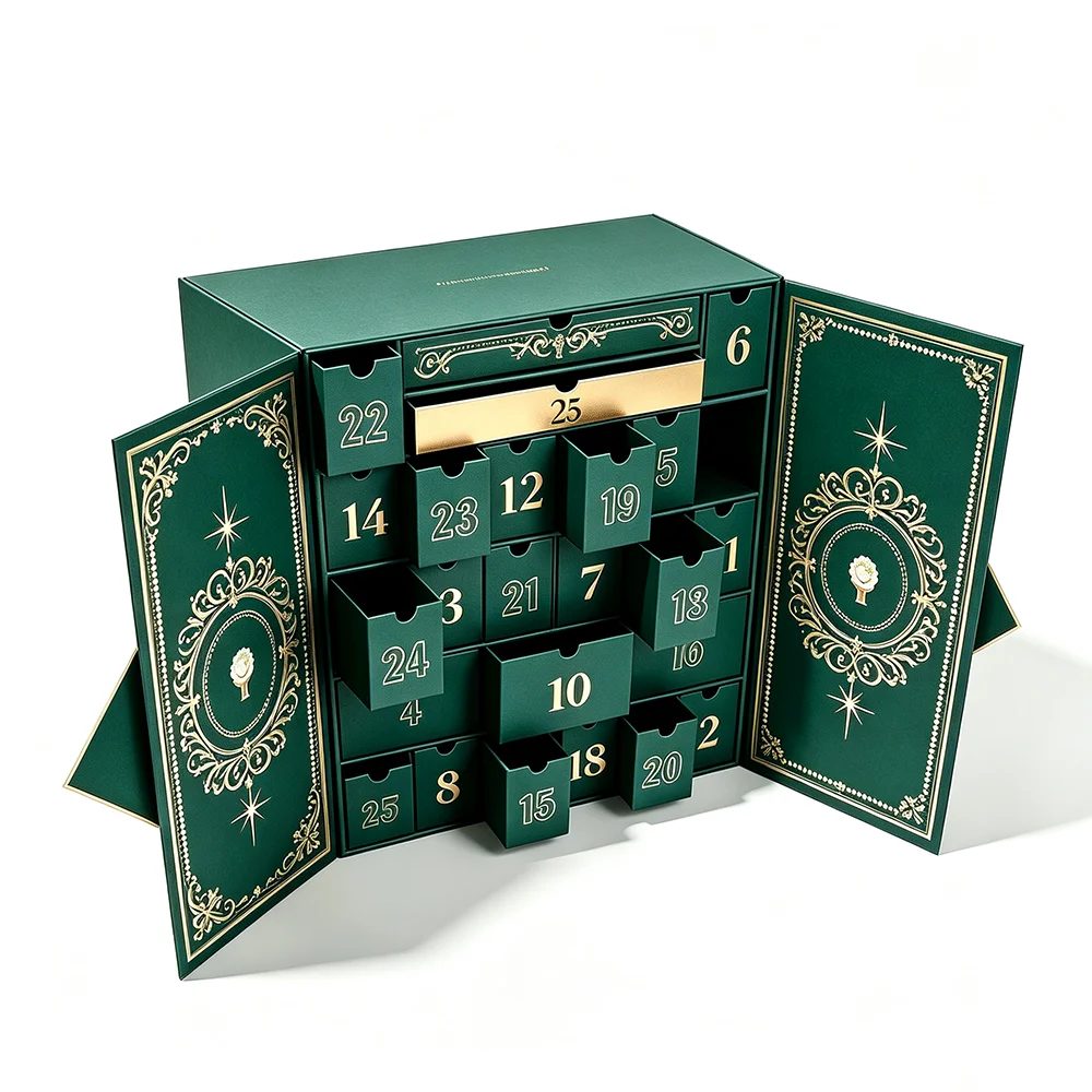 Personnalisé Embossing Cadeau Woman 24 Jours Countdown Cosmétique Makeup Beauté