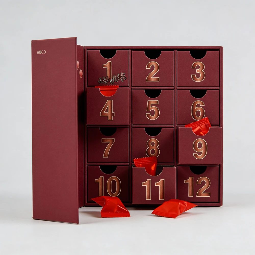 Factory Personnalisé Calendrier de l'Avent Noël Cosmétique Vide Surprise Blind Boîte