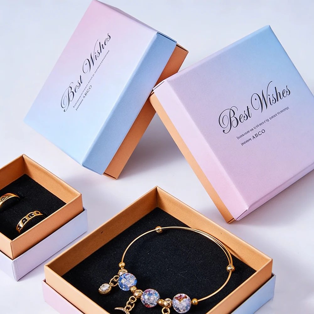 Logo nach Maß Karton Schmuck Geschenkbox Necklace Bangle Papier Box