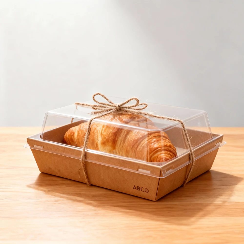 Mini Disposable Kraft Papier Food Container Gold Foil Embossing UV