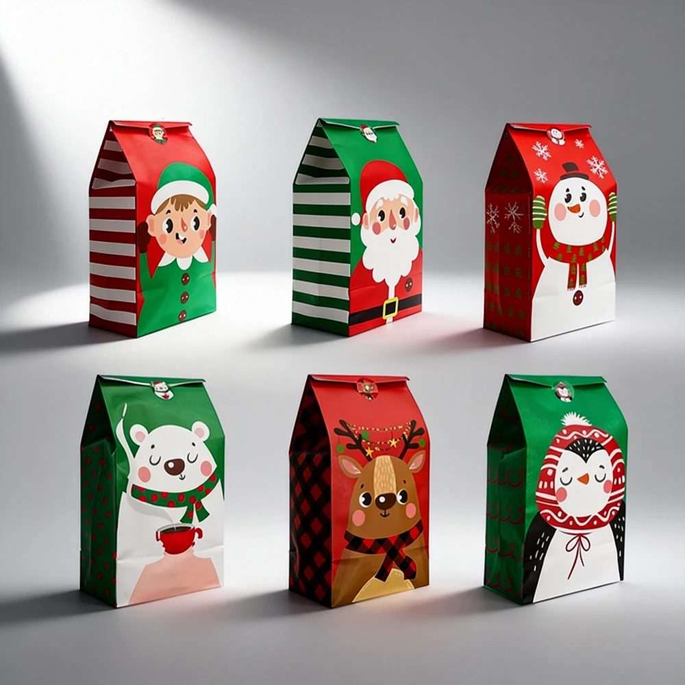 Impression Personnalisée Noël Shopping Emballage Cadeau Sac