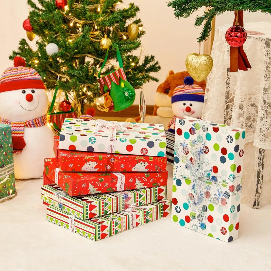 Groß Weihnachten Rot Papier Geschenkbox