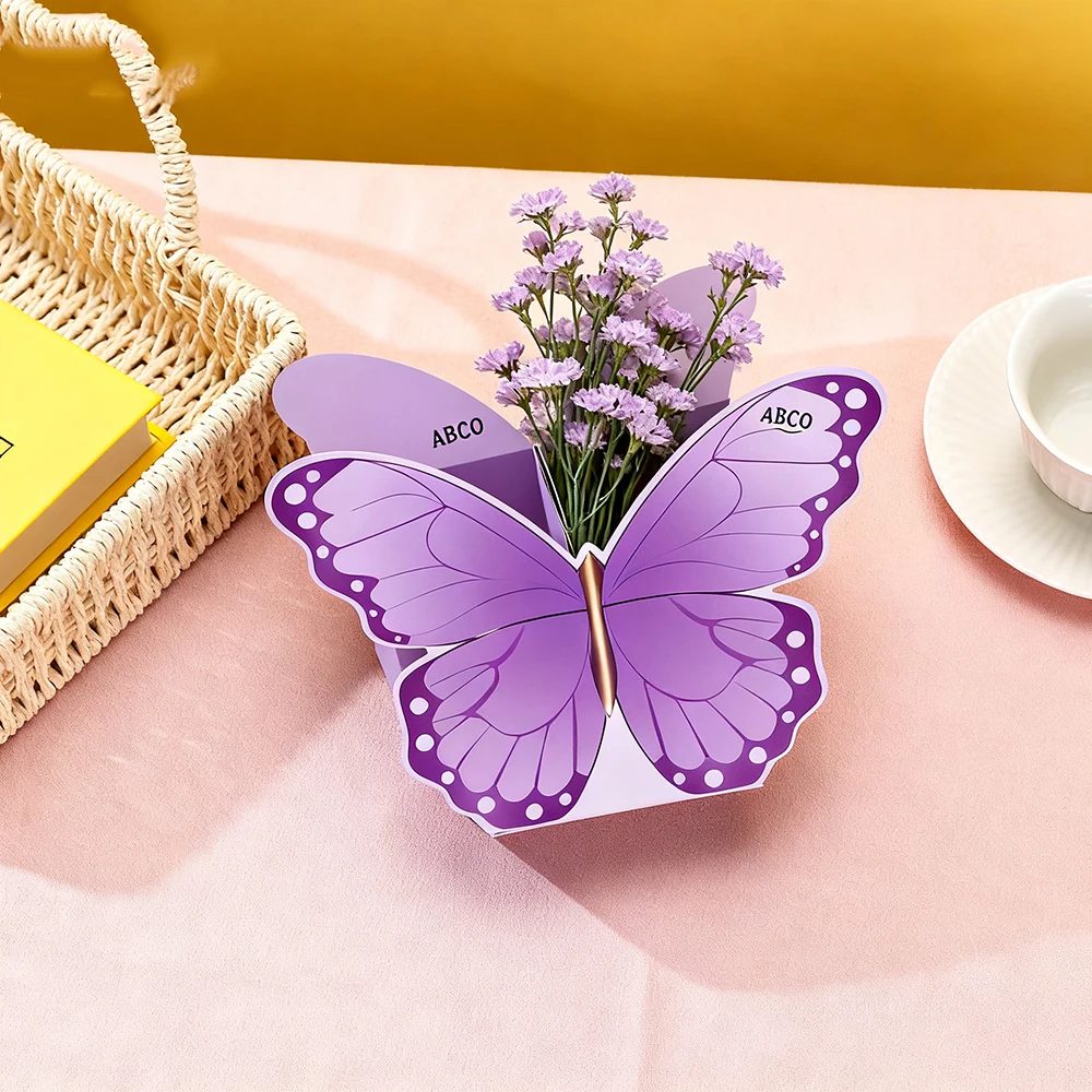 Personnalisé Creative Butterfly Shaped Handheld Flower Coffret Cadeau