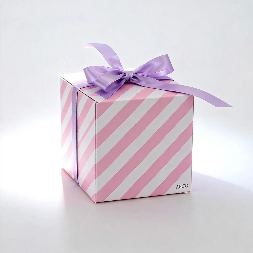Stripe Papier Boxes With Foil Embossing UV Printing Free Sample-for