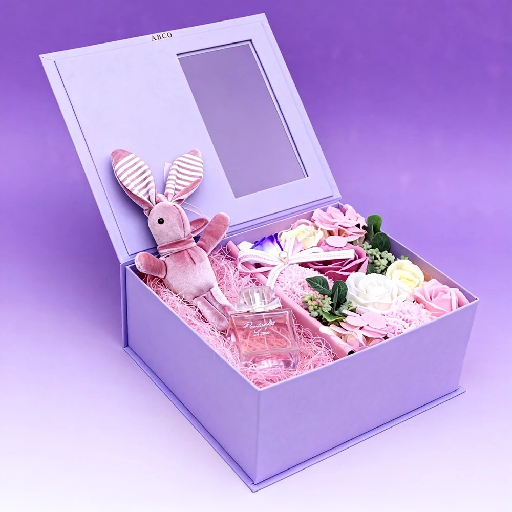 Custom Luxury Matt Lamination Flower Soap Roses Gift Box