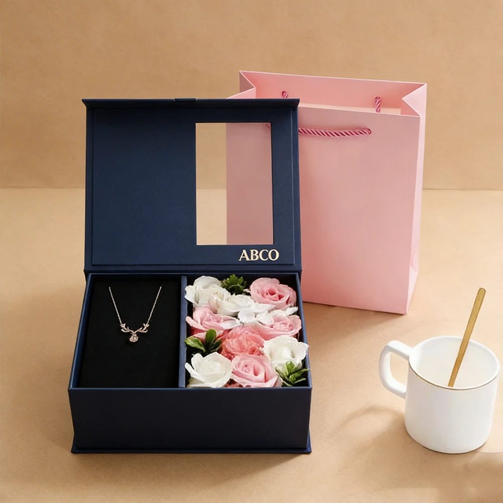 Paperboard Artificial Flower Geschenk Papier Boxes