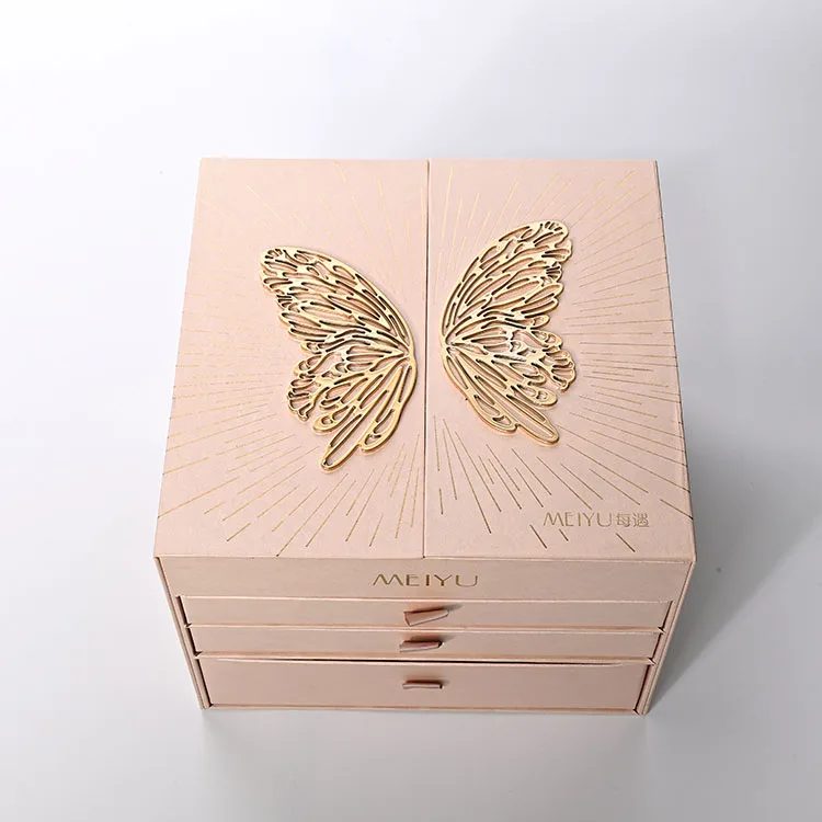 Logo Personnalisé Embossed Multifunction Papier Boîte Tiroirs For Storage Display