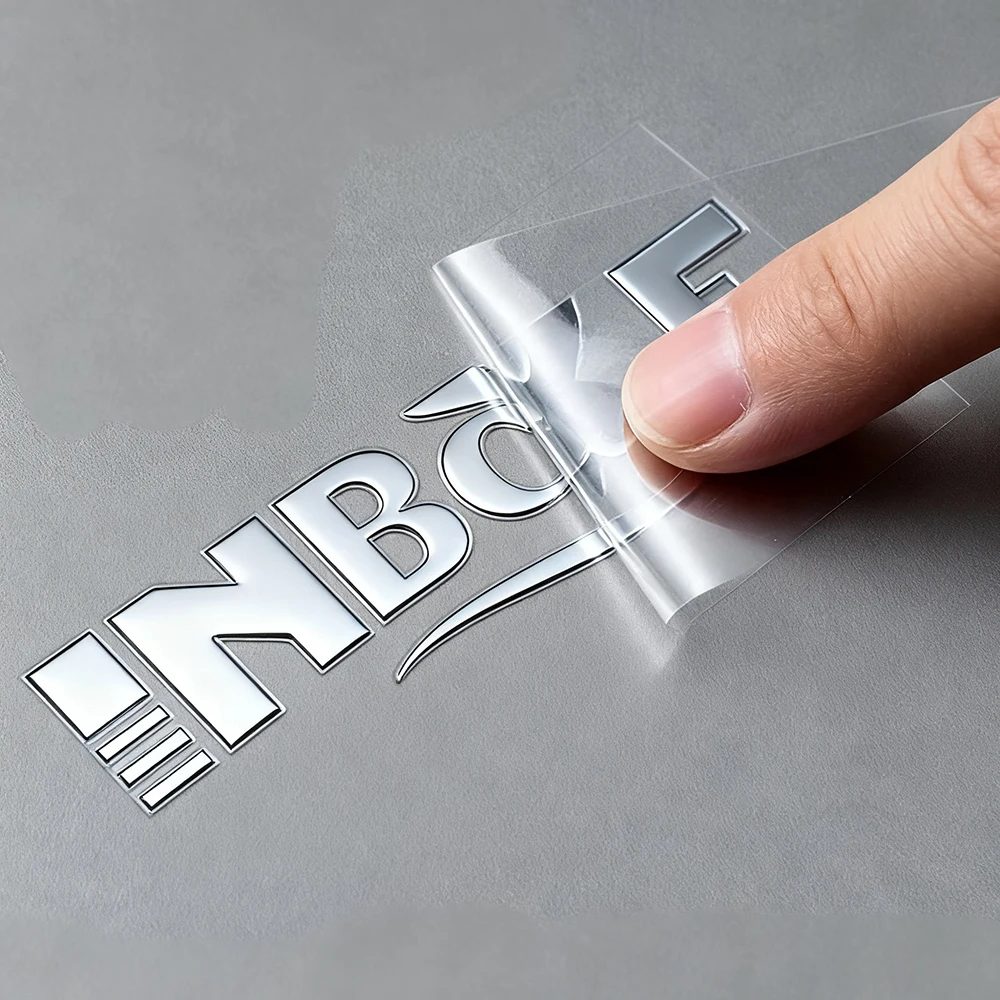 Customizable Transparent Gold Foil Sticker Waterproof Acrylic DIY Wedding Logo