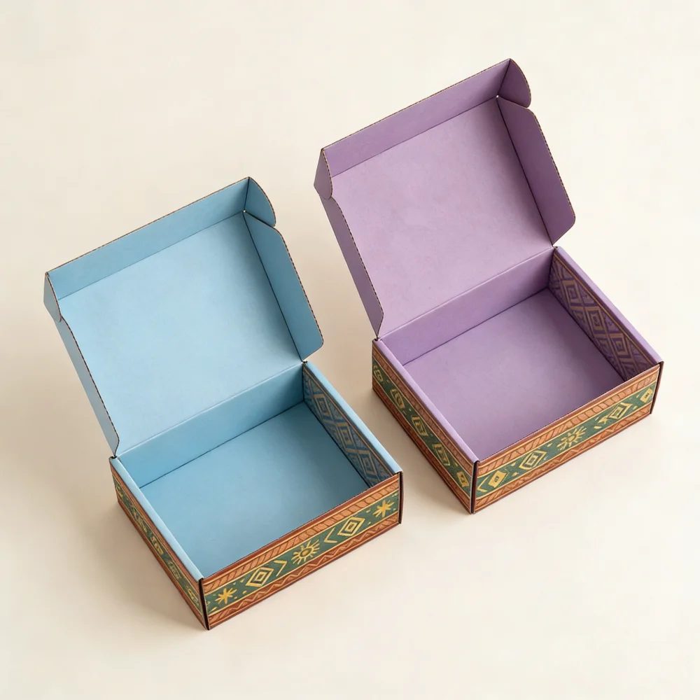 Individuell Colored Corrugated Paperboard Self Erecting Rectangular Geschenk Verpackungsboxen