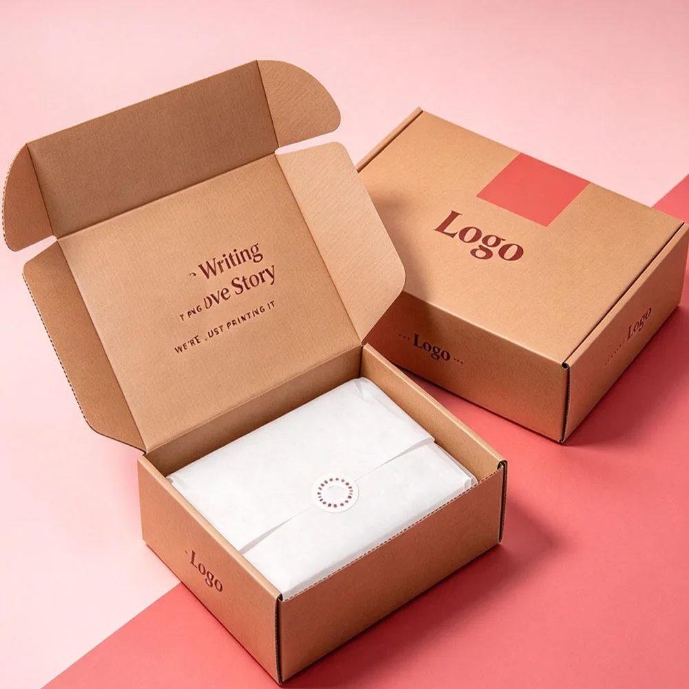 Corrugated Mailer Papier Boîte Square Clothing Étui Pliant Shipping Boxes
