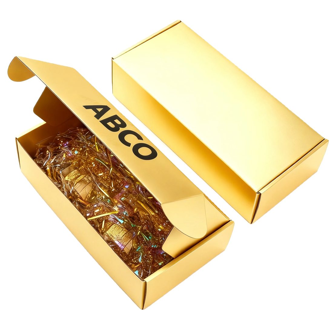 Logo Personnalisé Doré Corrugated Mailer Boxes Self Erecting Paperboard Emballage