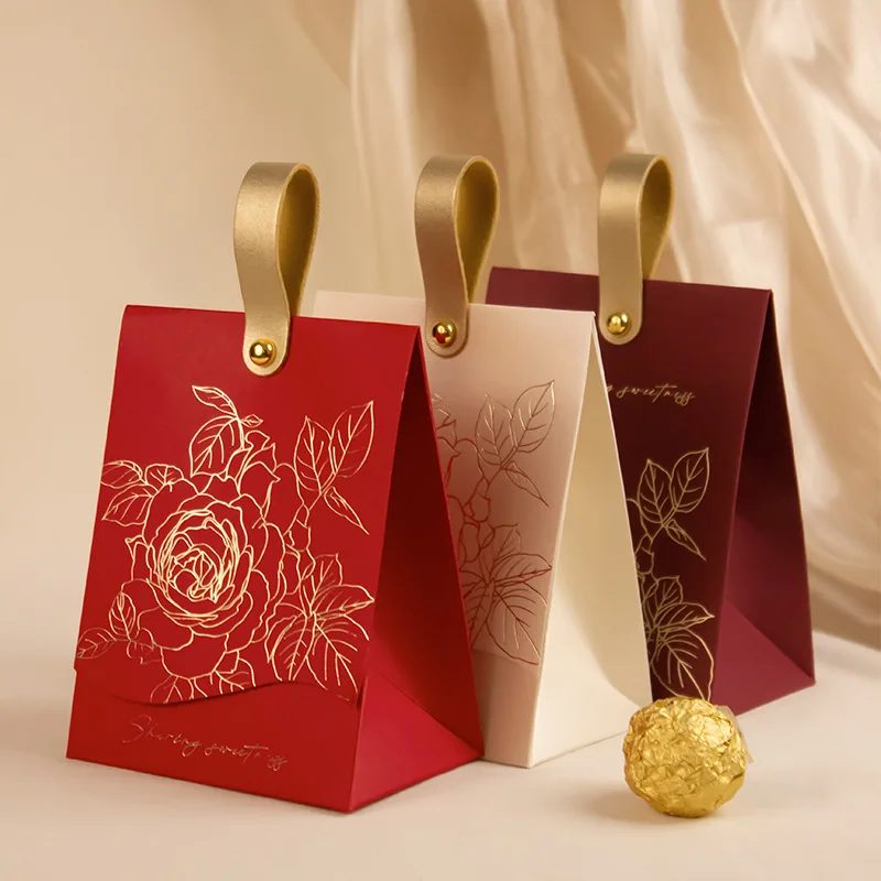 Luxe Doré Stamping Rectangle Sac en Papier