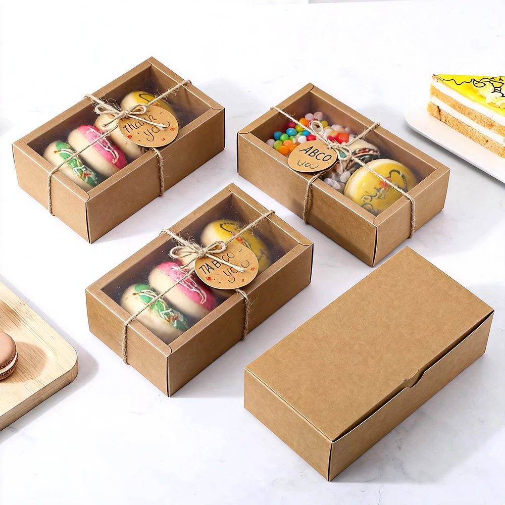 In Stock Cute Blanc Transparent Square Papier Boîte