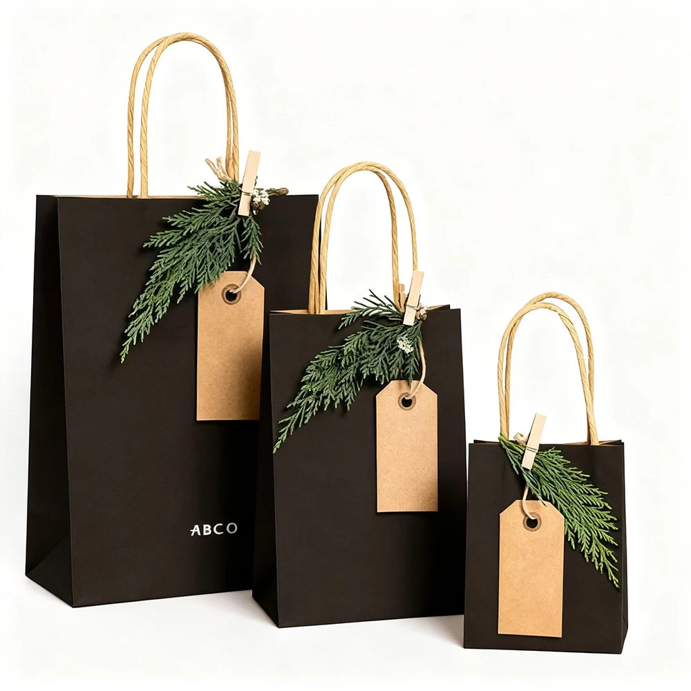 Kraft Tote Bags Various Sizes Colours For Takeaway Shopping Biscuits