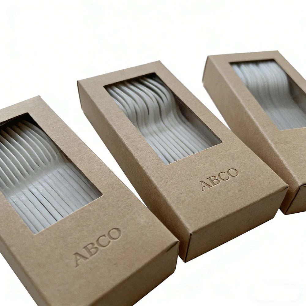 Personnalisé Kraft Cutlery Boxes Customisable Sizes Colours For Shop Display