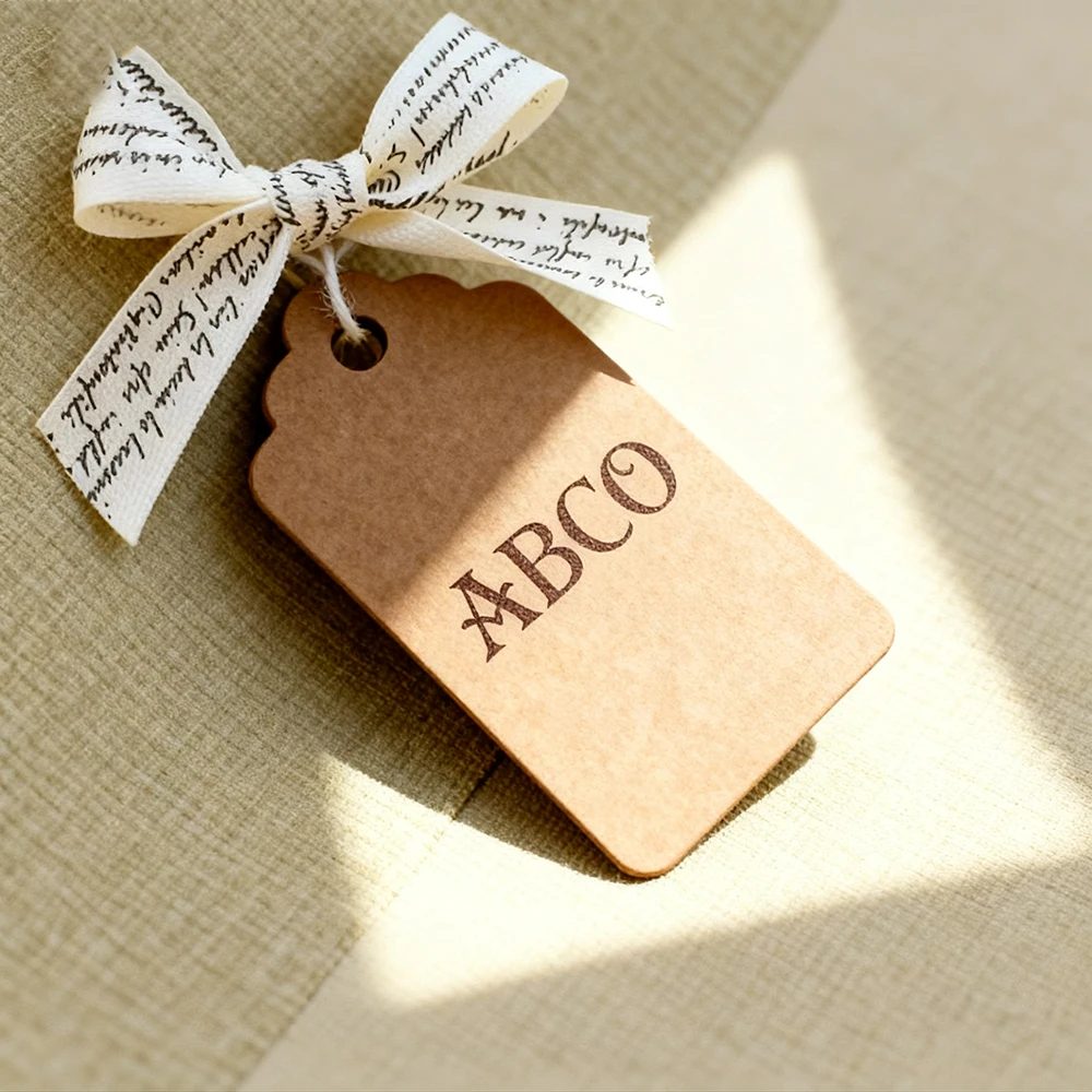 Logo nach Maß Kraft Papier Clothing Labels And Hang Tags Art