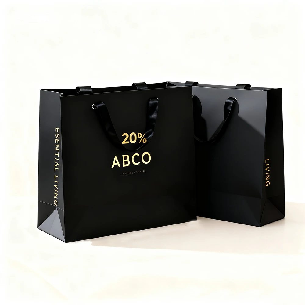 Schwarz Matte Luxus Geschenk Papiertüte
