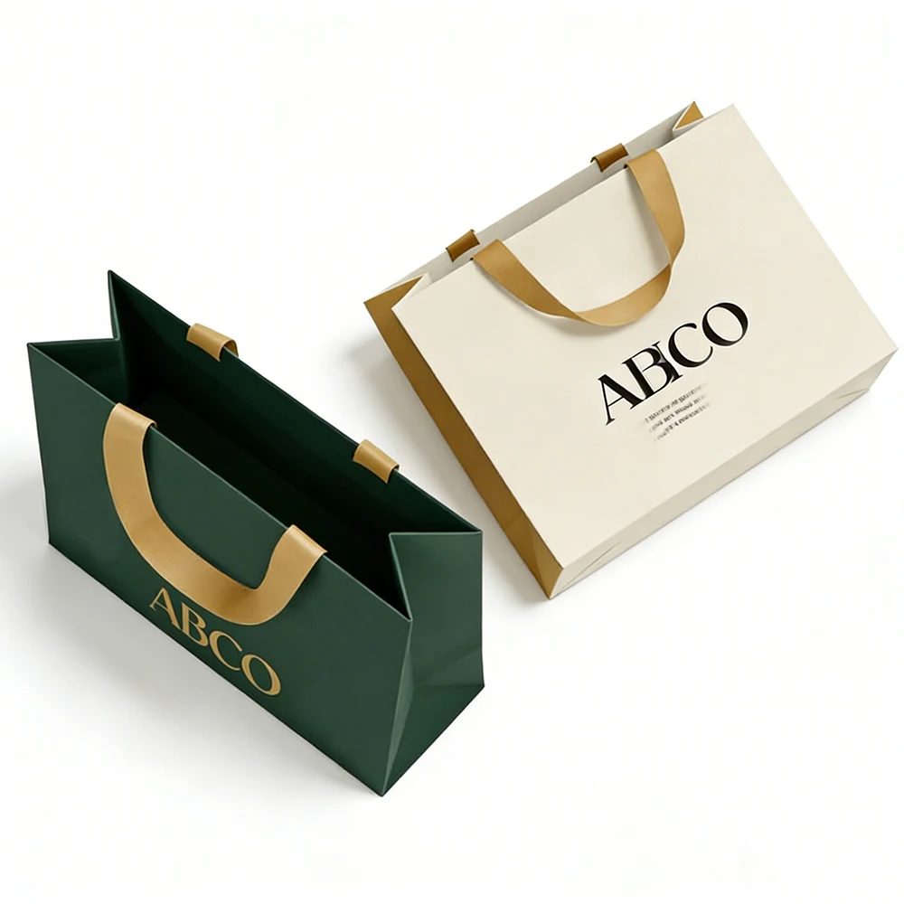 Luxus Matte Embossed Laminated Groß Medium-sized Schwarz Papier Bags