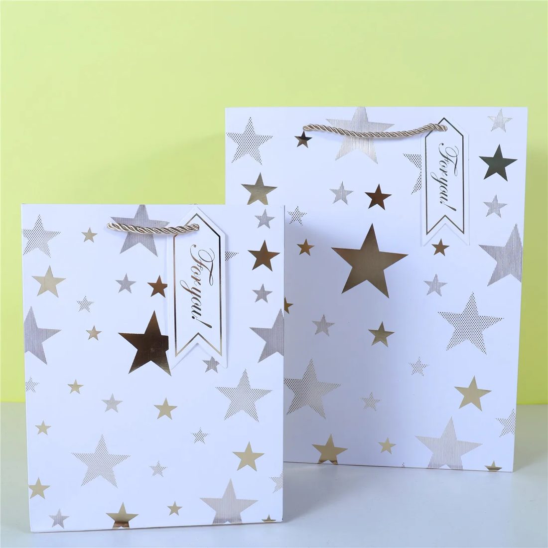 Logo nach Maß Weiß Polka Dot Papier Bags