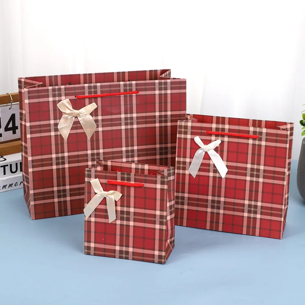 Manufacturer's Individuell-Bedruckt Retro Grid Ins-style Birthday Geschenk Papier Bags