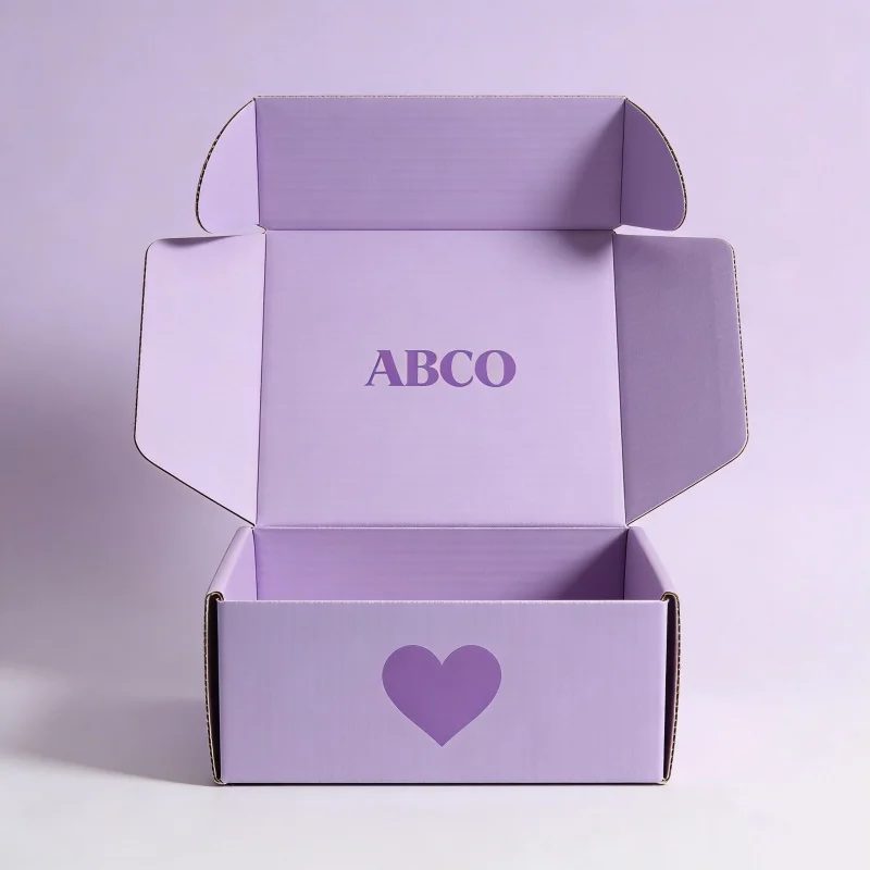 Luxurious Logo Personnalisé Rose Corrugated Mailer Étui Papier Emballage
