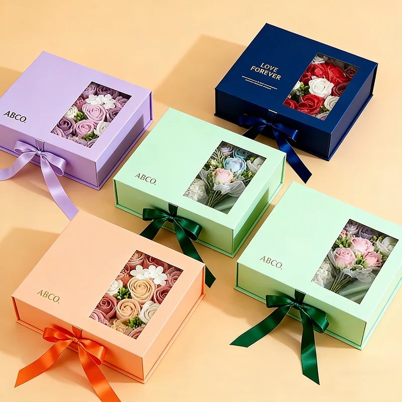 Floral Geschenkbox Logo nach Maß Bedruckt Karton Verpackung