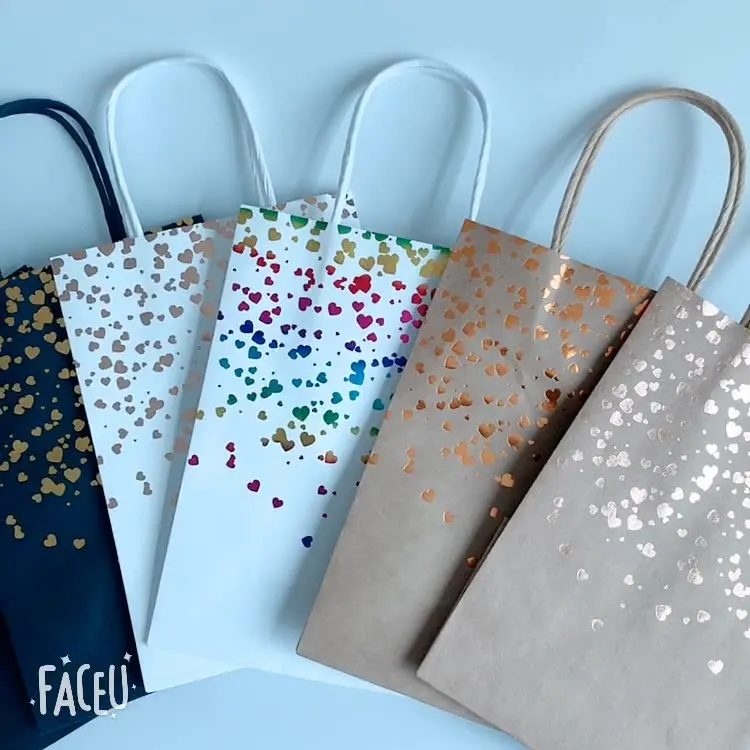 Kraft Papier Bags Bronzing Love Carry Sac en Papier