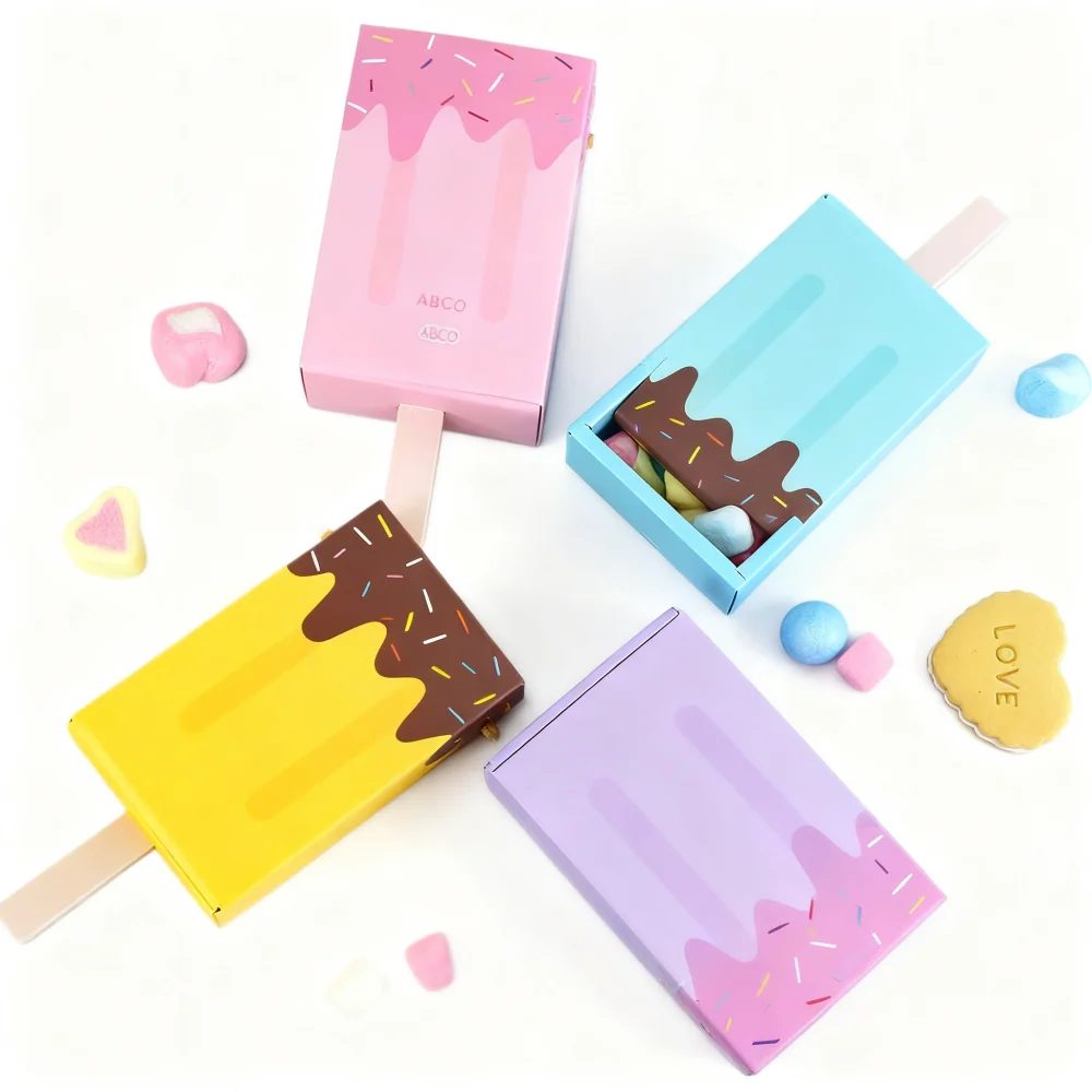 Cartoon Ice Cream Shape Pink And Blue Paperboard Packaging Box